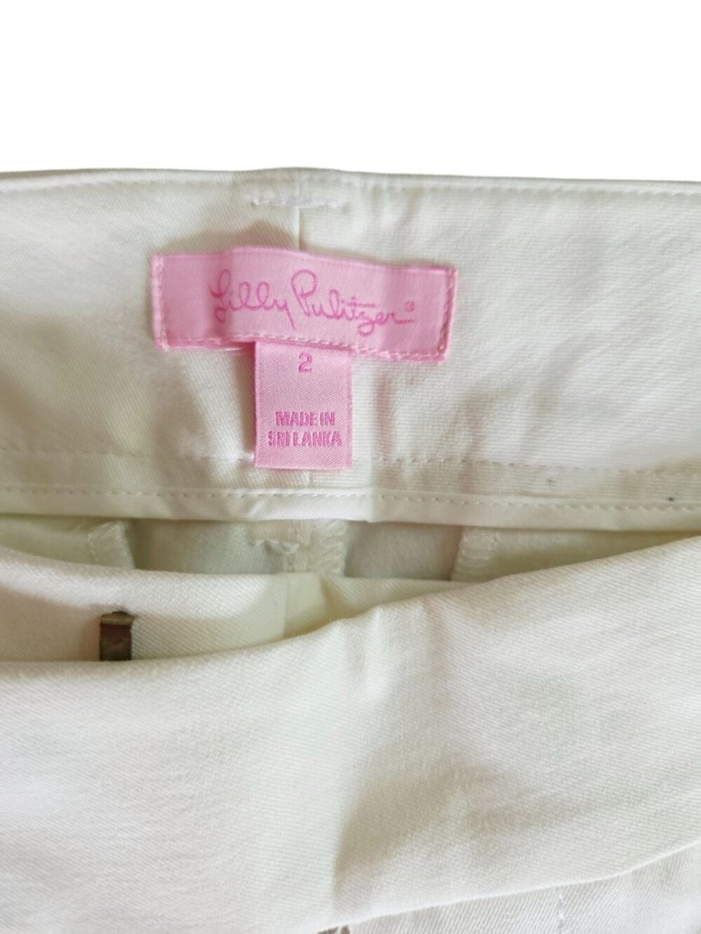 Lilly Pulitzer Leigh Trouser Resort White Size 2 Cotton Blend Womens Pants New W - Picture 3 of 10